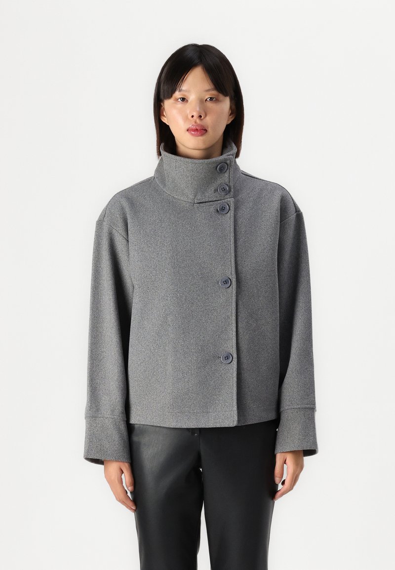 Gina Tricot SHORT JACKET - Casaco leve - grey melange