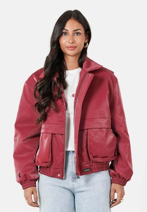 PANELLED - Veste en similicuir - bordeaux