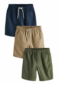 Next - PULL-ON 3 PACK - REGULAR FIT - Shorts - navy blue tan brown khaki green Miniaturebillede 1