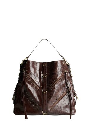 STUDDED EFFECT - Torba za nakupovanje - dark brown