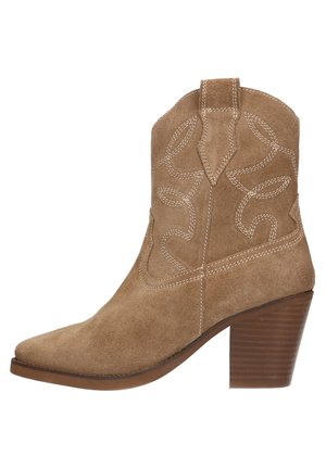 Enkellaarsjes met hoge hak - beige