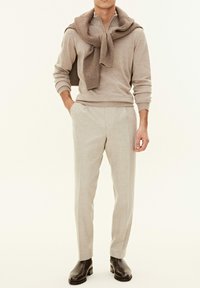Oscar Jacobson MARLON HALF ZIP - Trui - baked beige