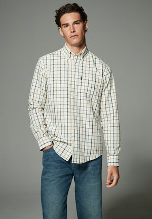 EASY IRON BUTTON DOWN OXFORD - Krekls - ecru cream tattersall check
