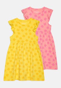 Friboo - 2 PACK - Trikotāžas kleita - yellow/pink Miniatūras attēls 1