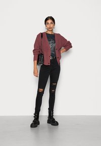 Vero Moda VMLEA V NECK CARDIGAN - Casaco de malha - wild ginger