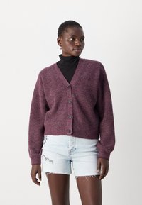 Scotch & Soda FUZZY RELAXED CARDIGAN - Ζακέτα - berry melange