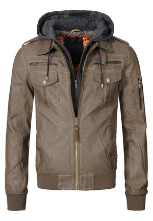 INDICODE JEANS AARON - Veste en similicuir - beige