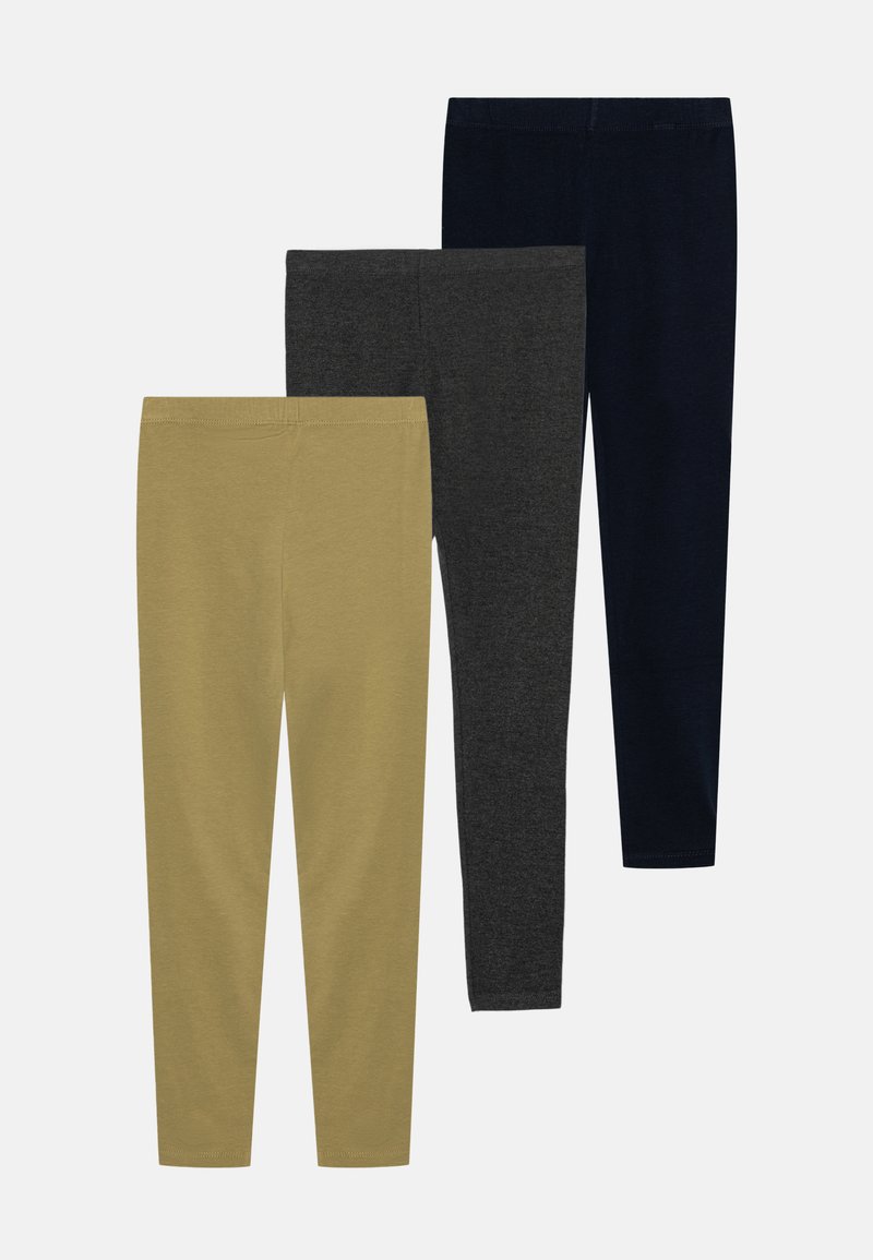 Friboo - UNISEX 3 PACK - Legingi — bikses - olive/dark blue/mottled dark grey, Palielināt