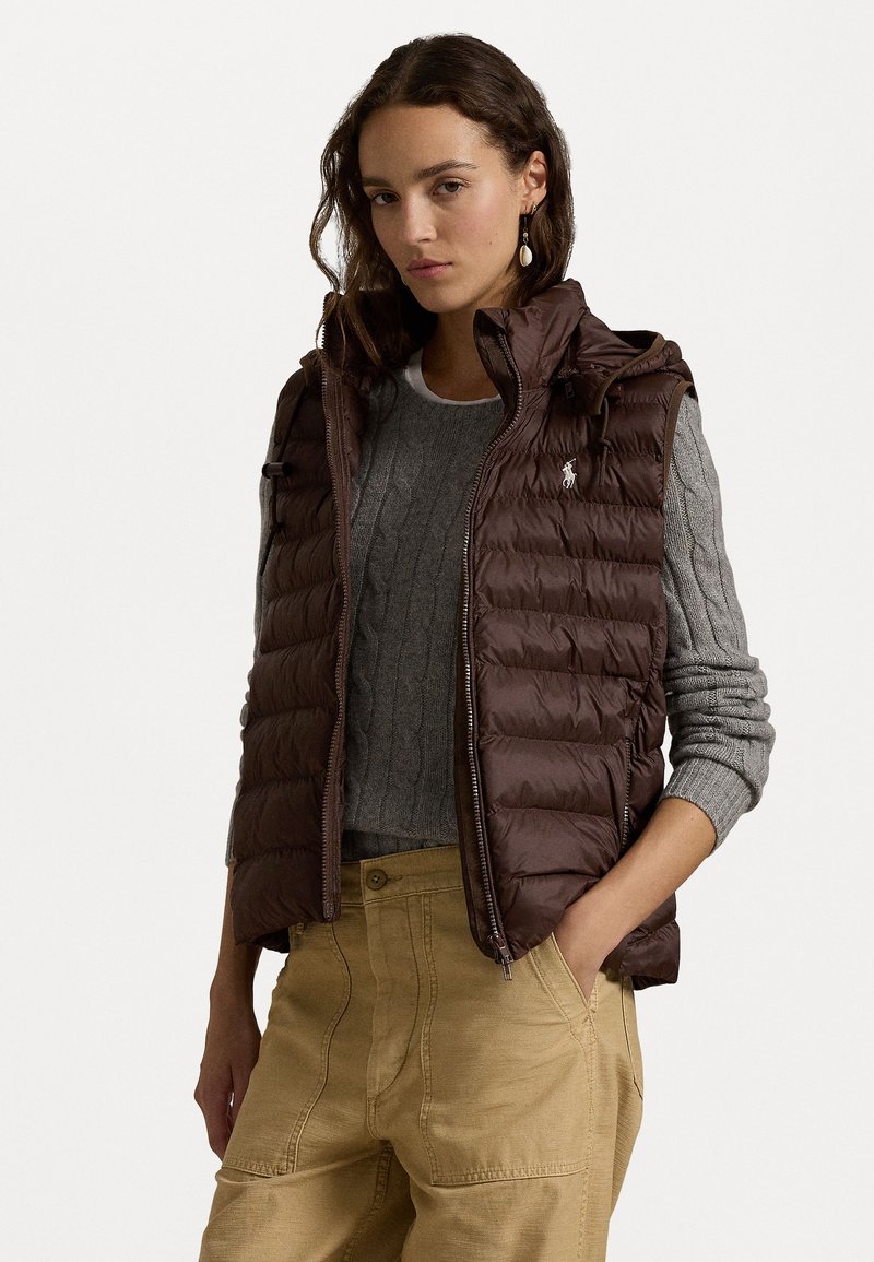 Polo Ralph Lauren WATER REPELLENT PACKABLE GILET - Strukirani kaput - nutmeg brown