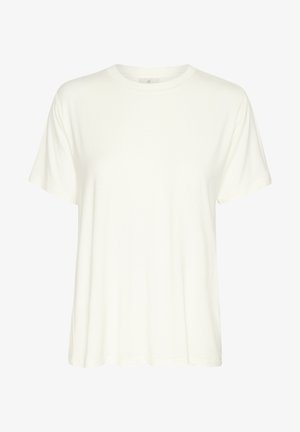 Witte short-sleeve t-shirt van zacht stof. Heeft een ronde hals en een relaxte pasvorm, met een gladde textuur en geen zichtbare patronen.