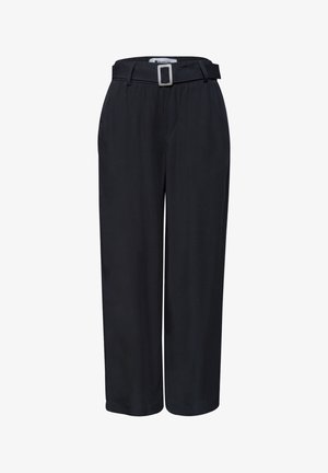 Street One, WIDE LEG HOSE MIT GÜRTEL UND LEO-PRINT - Pantalon classique - pine grove green