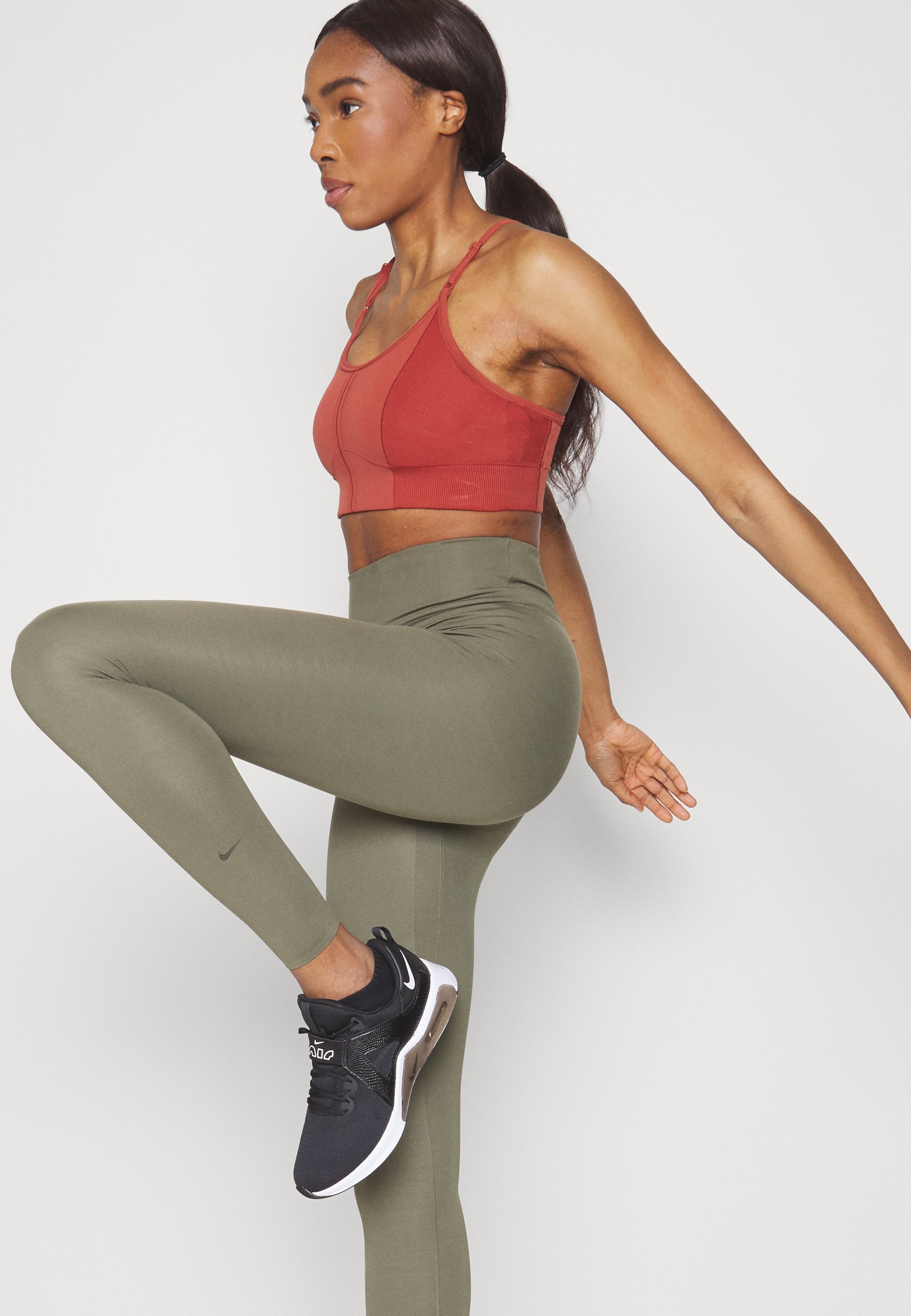 Nike Performance ONE LUXE - Tights - medium olive clear/khaki - Zalando.de