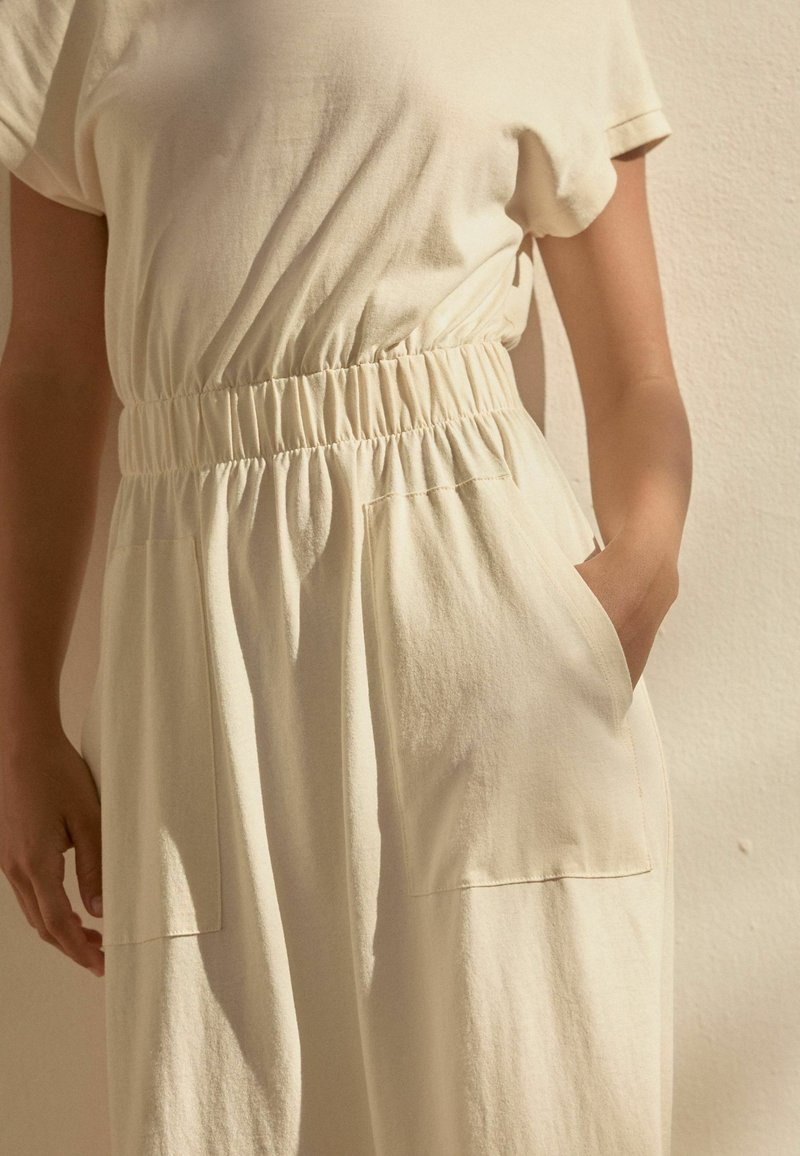 sachin and babi light blue dress Arwen Cream Dropped Waist Midi Dress