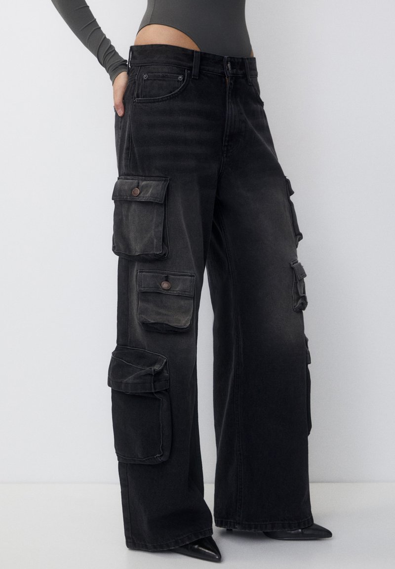 PULL&BEAR BAGGY Jean flare black/noir ZALANDO.FR