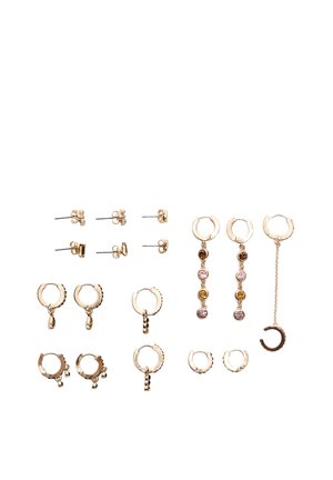 SET OF 9 MULTI-RHINESTONE - Naušnice - gold-coloured