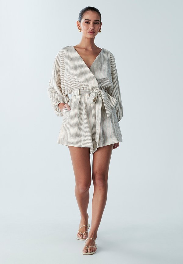 MAYA - Jumpsuit - mocha stripe