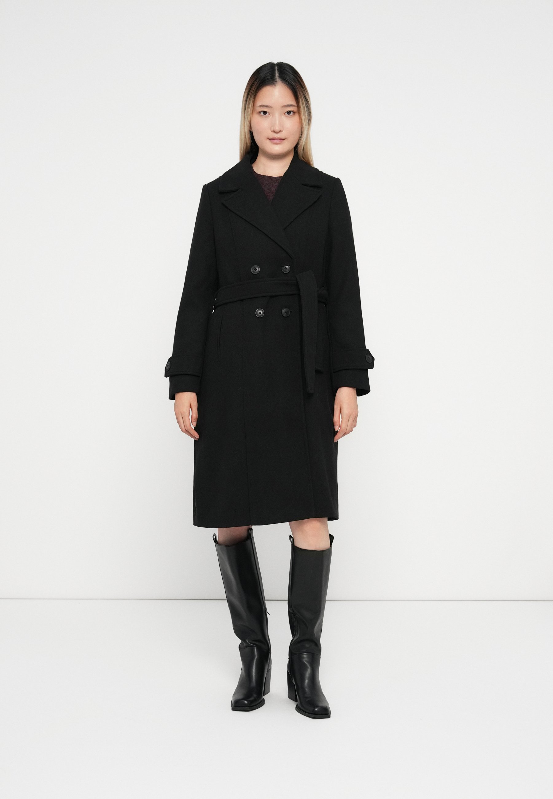 Vero Moda VMNATALIE LONG BELTED COAT Classic coat black