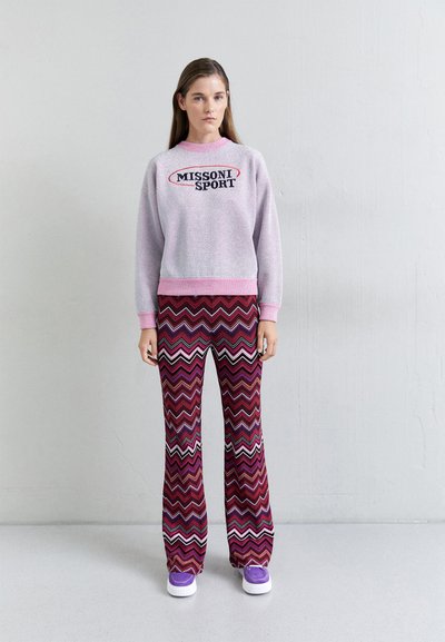 Missoni Sport CREWNECK - Πουλόβερ - light silver/pink