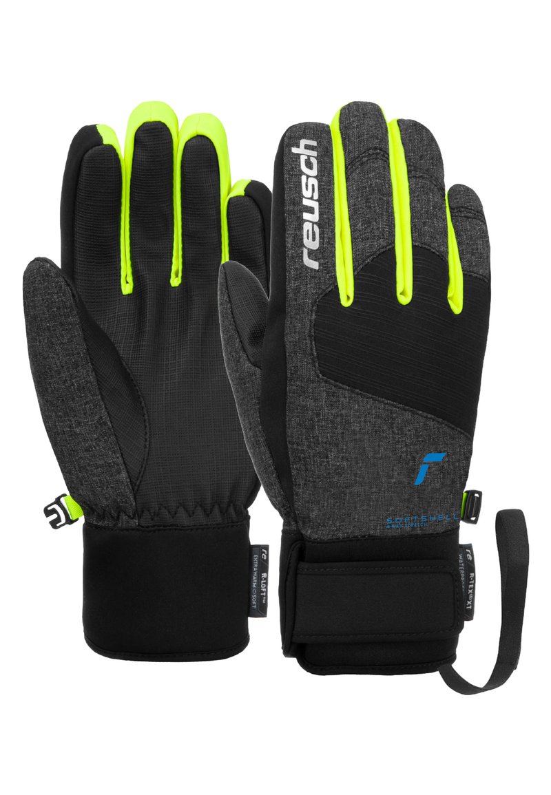 Reusch FINGERHAND SIMON  - Fingerhandschuh - blck melan blck safe yell