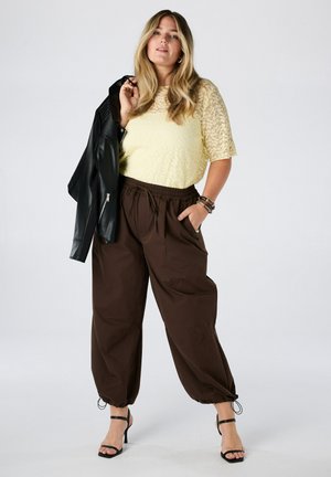 MS Mode MS MODE HOSE BALLONHOSE MIT KORDELZUG - Pantalon classique - braun
