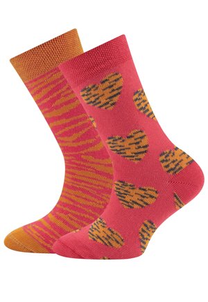 2ER PACK TIGER - Socken - flamingo caramel