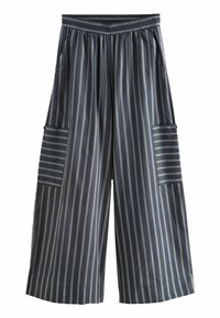 Next STRIPED SUPER WIDE TALL - REGULAR FIT - Tygbyxor - navy