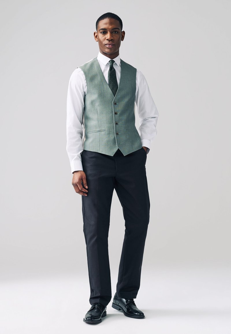 Gilet Uomo Slim Fit Senza Maniche In Tessuto Verde Foglia - Abito Formale Da Sposo O Cerimonia, Taglie XS-XL, ERZTIAY