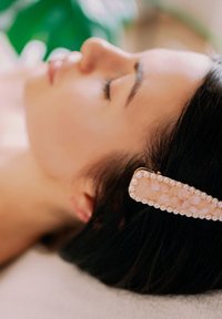 CRYSTALLOVE - SPINKA DO WŁOSÓW Z KWARCEM RÓŻOWYM - Hair styling accessory - gold coloured Thumbnail Image 1