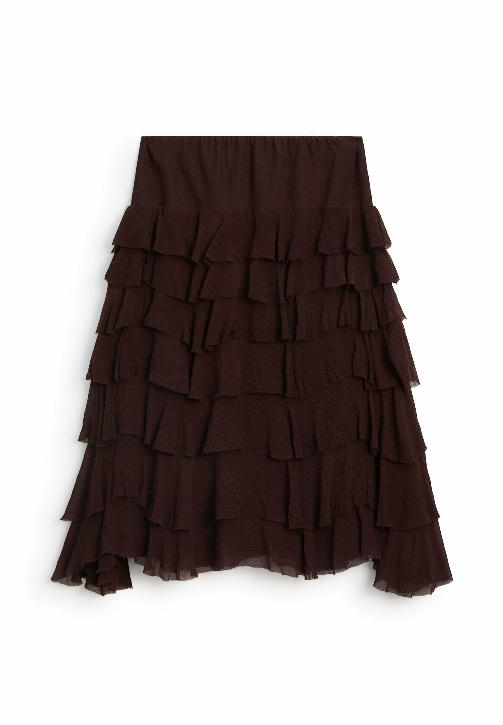 【Massimo Dutti】Long flowing skirt with ruffles /Mole Brown Long flowing skirt with ruffles · Duck Green, Mole Brown