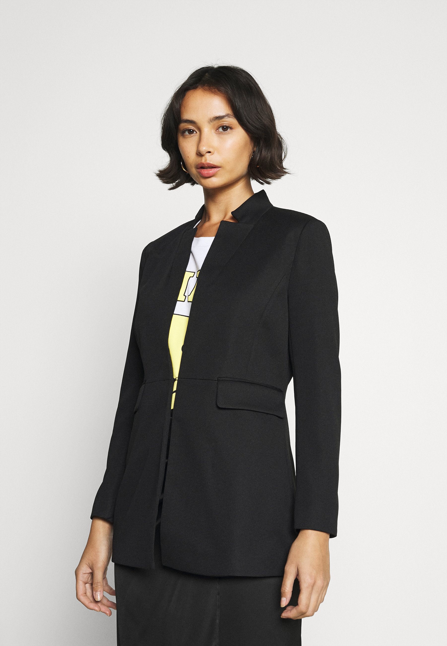 petite collarless jacket