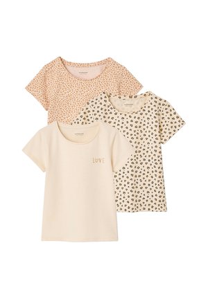 Vertbaudet, VERTBAUDET PACK OF 3 SHORT-SLEEVED T-SHIRTS FOR GIRLS - T-Shirt print - beige