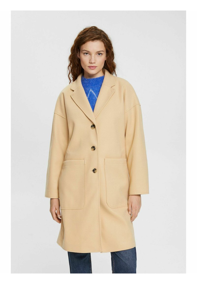 Esprit OVERSIZE Classic coat cream beige/beige Zalando.co.uk