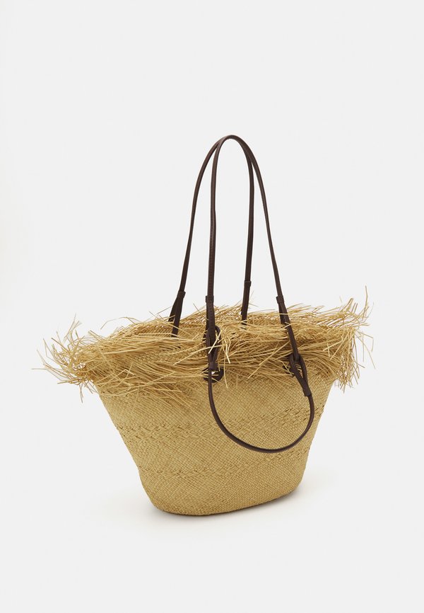MEDIUM BASKET WITH FRAYED BORDER - Handbag3