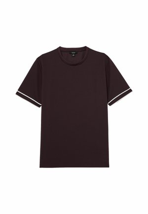 Reiss, REGULAR FIT - OSCAR PIPED-TRIM TEXTURED MODERN-FIT T-SHIRT . - Basic T-shirt - cherry red