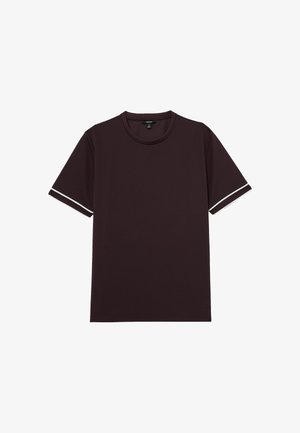 Reiss, REGULAR FIT - OSCAR PIPED-TRIM TEXTURED MODERN-FIT T-SHIRT . - T-Shirt basic - cherry red