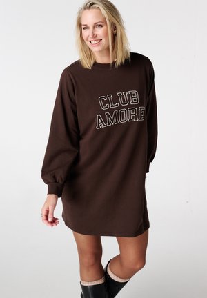 Gebreide jurk - dark brown