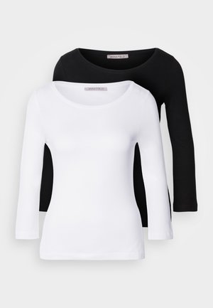 Anna Field 2 PACK - Top s dlhým rukávom - white/black