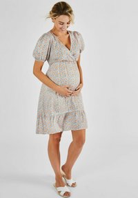 JoJo Maman Bébé FRUIT PRINT MATERNITY SMOCK - REGULAR FIT - Vapaa-ajan mekko - cream