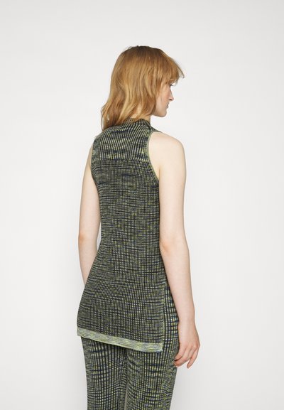 Proenza Schouler White Label SPACE DYE MOCK NECK  - Μπλούζα - navy/lime/black