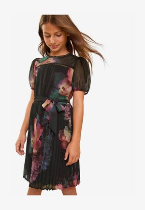 Love & Roses REGULAR FIT - PUFF SLEEVE PLEATED - Freizeitkleid - black floral