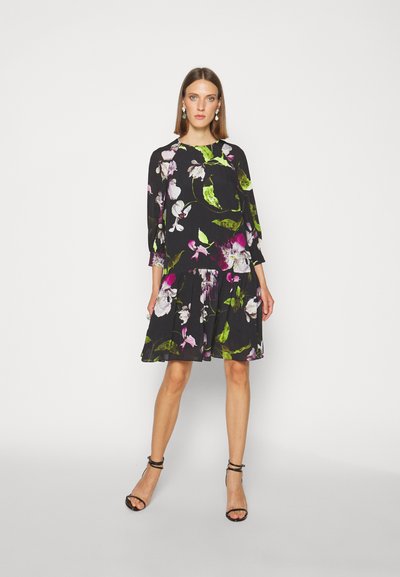 Erdem LONG SLEEVE DRESS GATHERED HEM - Φόρεμα ημέρας - black