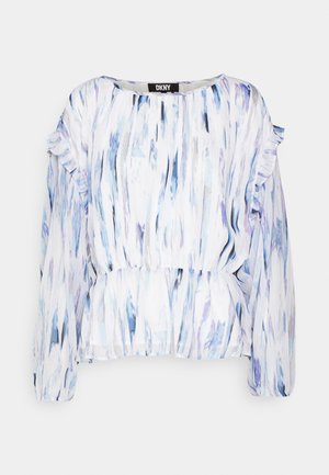DKNY SHLDR PRNTD BLSE - Blouse - white/flint multi