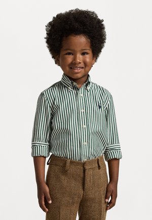 STRIPED COTTON POPLIN SHIRT - Košeľa - new forest/white