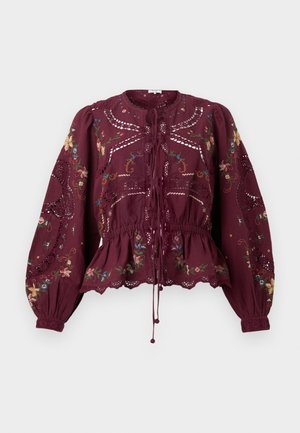 EDWINA EMBROIDERY - Blúzka - burgundy