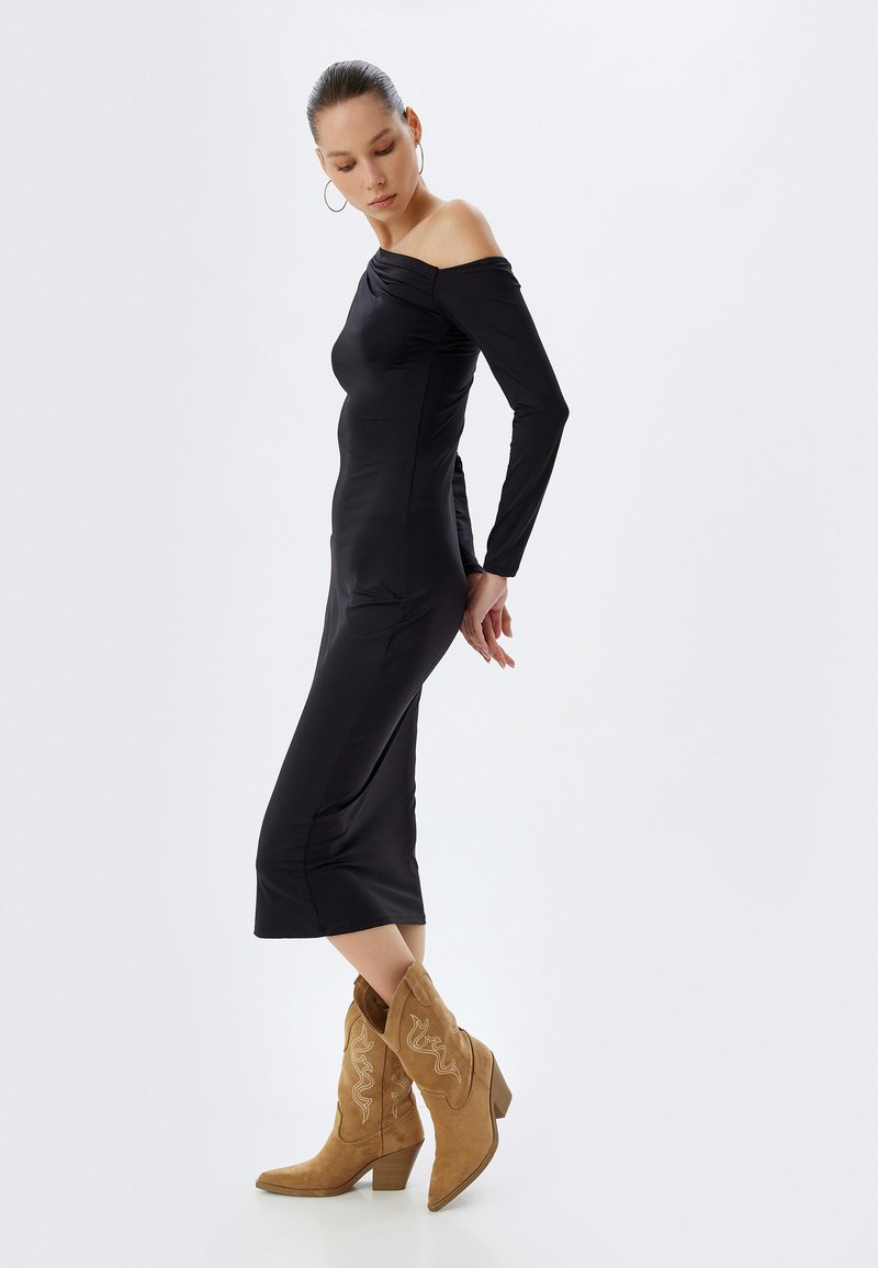 Koton MIDI DRAPED - Cocktail dress / Party dress - black - Zalando