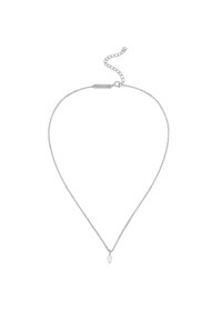 Collana in argento con un delicato pendente a forma di marquise. Dotata di chiusura regolabile per una vestibilità personalizzata. Finitura liscia e lucida.
