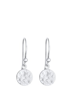 Elli TEXTURED COIN - Earrings - silber