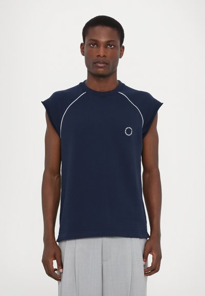 Ron Dorff SLEEVELESS PIPING - Bluză de molton - deep ocean