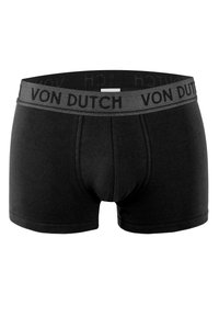 Boxers noirs avec une taille élastique douce portant "VON DUTCH" en lettres en relief. Tissu lisse avec des coutures plates.