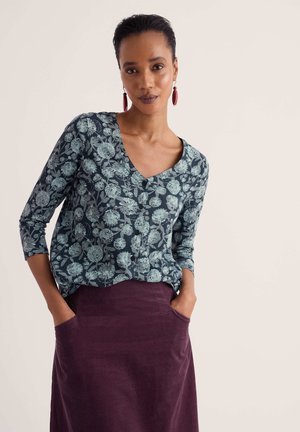 Seasalt Cornwall, SEASALT CORNWALL 3/4 STUDIO GLASS TOP - Blouse - blue - allium flowers lichen